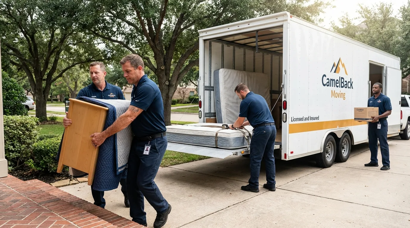 Crew loading residential truck for cross-state move from Harrisonburg, VA