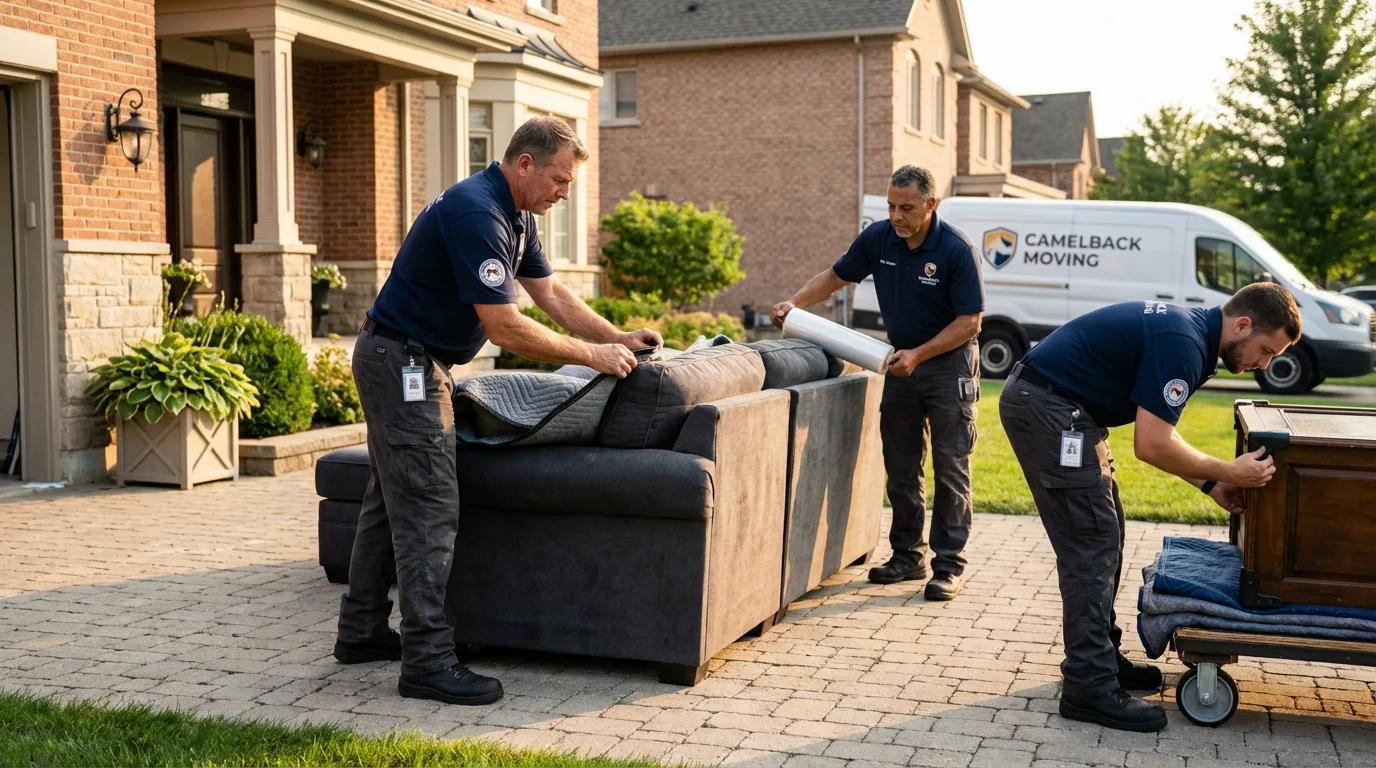 Large estate moving crew wrapping furniture in Harrisonburg, VA